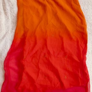 Orange-pink Fusion transparent kurti