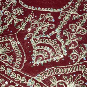 RED PURE georgette SAREE LIKE NEW