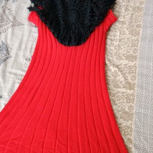 Woolen One Piece With Bell Sleeves