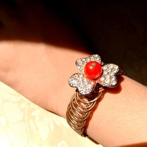 Red Flower Bracelet For Kids