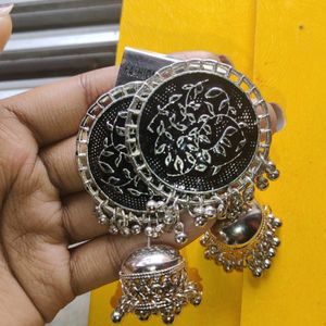 Black Oxidized Jhumka.