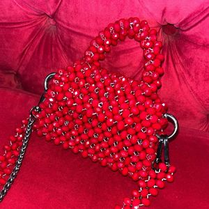 Red Cute Beaded Bag