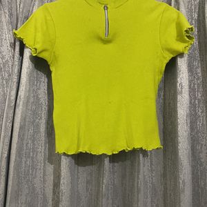 Lime Green Chain Fitted Top