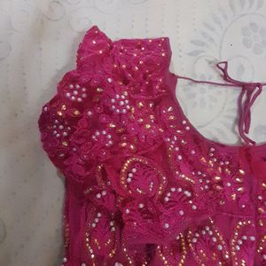 Stitched Pink Colour Blouse