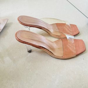 trendy transparent heels