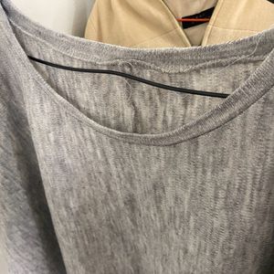 Grey Pullover Long Sleeve Top