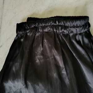 Black Satin Plazzo