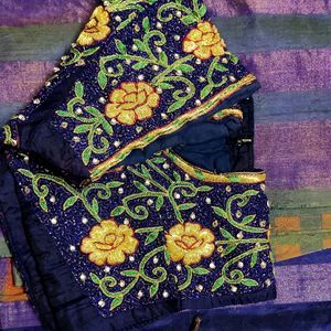 Uppada pattu Saree Hand embroidered Blouse