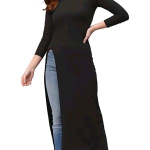 Front Slit Maxi Dress Black