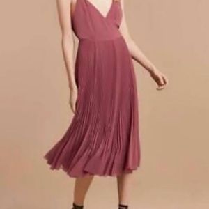 Branded Wrap Pleated Dress