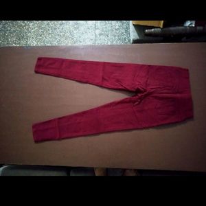 Maroon Velvet Kind Of Cloth JEANS