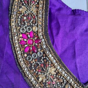 Purple Stone Work Salwar Set