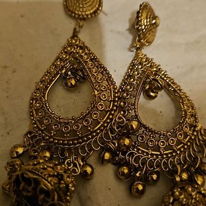 Dazzling Gold Jhumkas