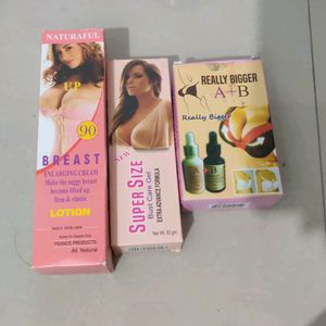 *New* Combo Of 3 Breast Enlargement Cream And Oil