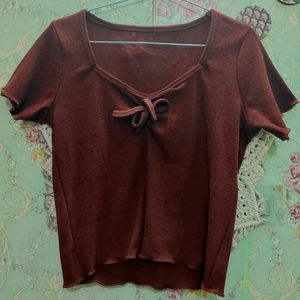 Summary Brown Korean Tank Top