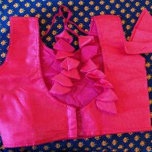 Silk Sleeveless Pink Coloured Blouse