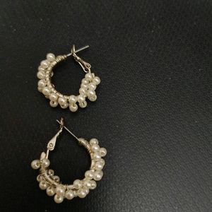 Pearls Earrings And Leaf Hangings