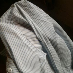 ZARA - Blue Lined Shirt For Office Wear