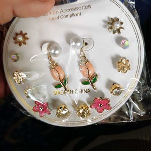 7 Pairs Korean Earings