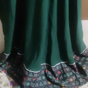 New Plain Dark Green Border Gown.....