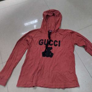 Red Hoodie Like Top