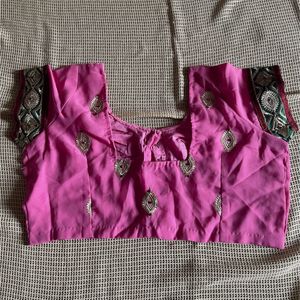 Pink Heavy Saree With Stitched Blouse