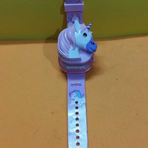 Unicorn Theme Clip Watch With Music & Light