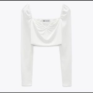 Zara White Long sleeve Top