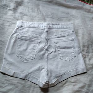 White Denim Shorts