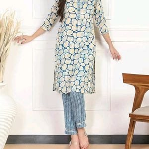 Women's Printed Straight Kurta with Pant