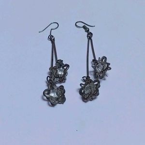 Silver Crystal Earrings