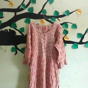 WOMEN'S PRINTED EMBROIDERED KURTA