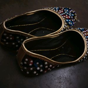 Beautiful Rajsthani Stoned Belle Shoes