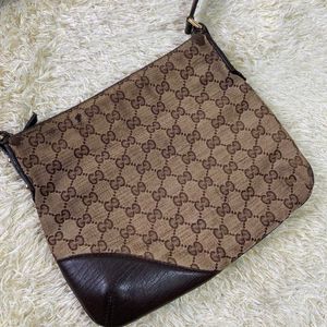 Auth Gucci Horsebit Canvas One Shoulder Bag