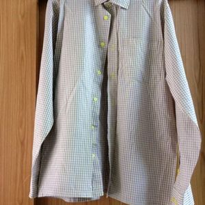 Mens Formal Checked Shirt M Size