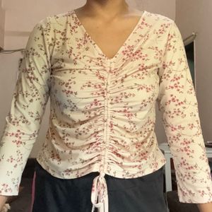 Floral Pink Long Sleeves Top