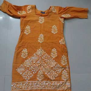 Musturd Yellow A-line Kurta