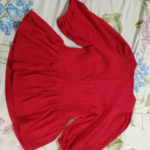 Zudio Bold Red Pretty Aesthetic Trendy Top 💋