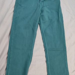 Turquoise Color Denim Jeans