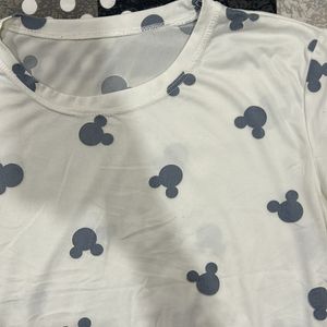 White Tshirt With Mickey Mouse Print