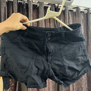 Black Light Weight Denim Shorts