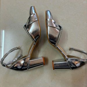 Silver Shining Heels For Women