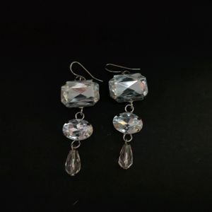 Crystal With Silver Plated Earring (Unused)