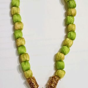 Green Silk Jewellery Set