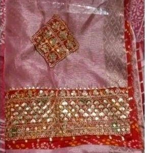 New Cotton Silk Saree With Blouse Piece