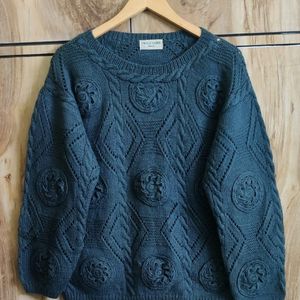 Charcoal Colour Designer Sweater Size-42