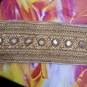 Golden beige Lace Border For Saree Or Lehenga