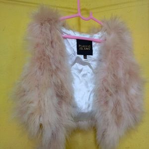 Fur Armless Crop Jacket