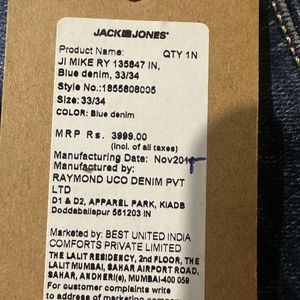 Jack And Jones With Tag Jeans