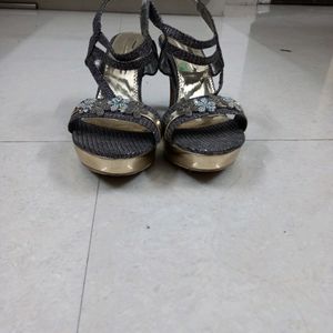 Party Wear Grey Pencil Heels...used Once Only